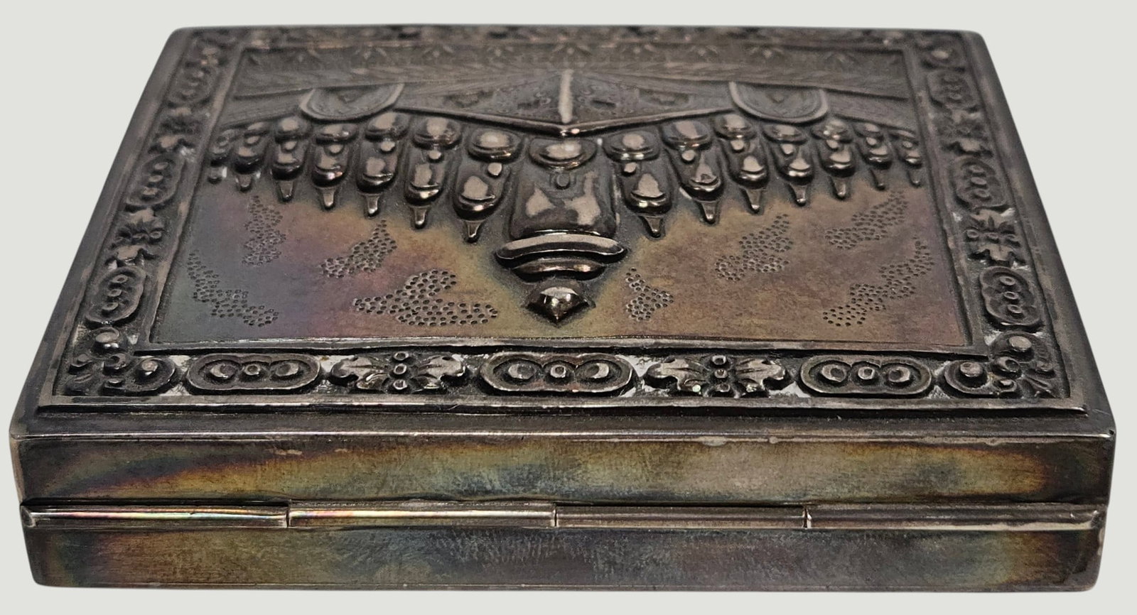 Vintage Burmese Repousse Silver Cigarette Box - 3