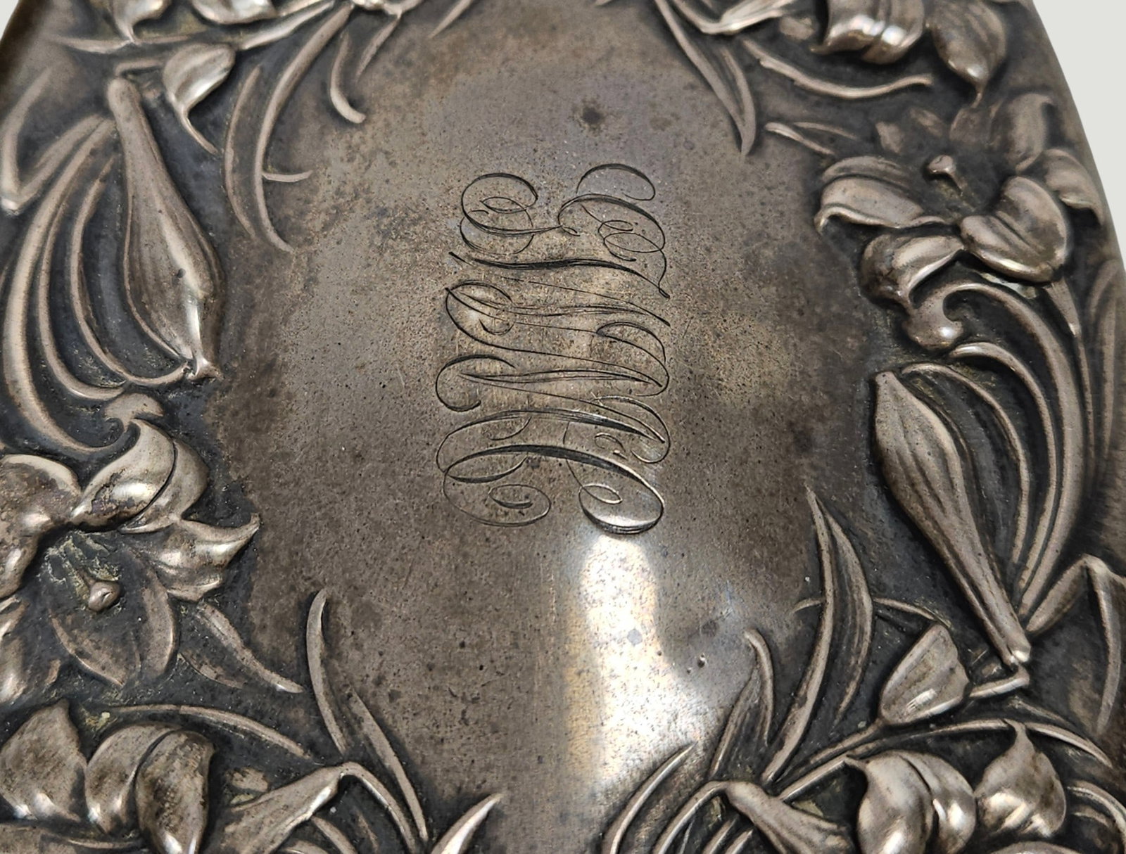 (4) Piece Repousse Sterling Silver Brushes - 4