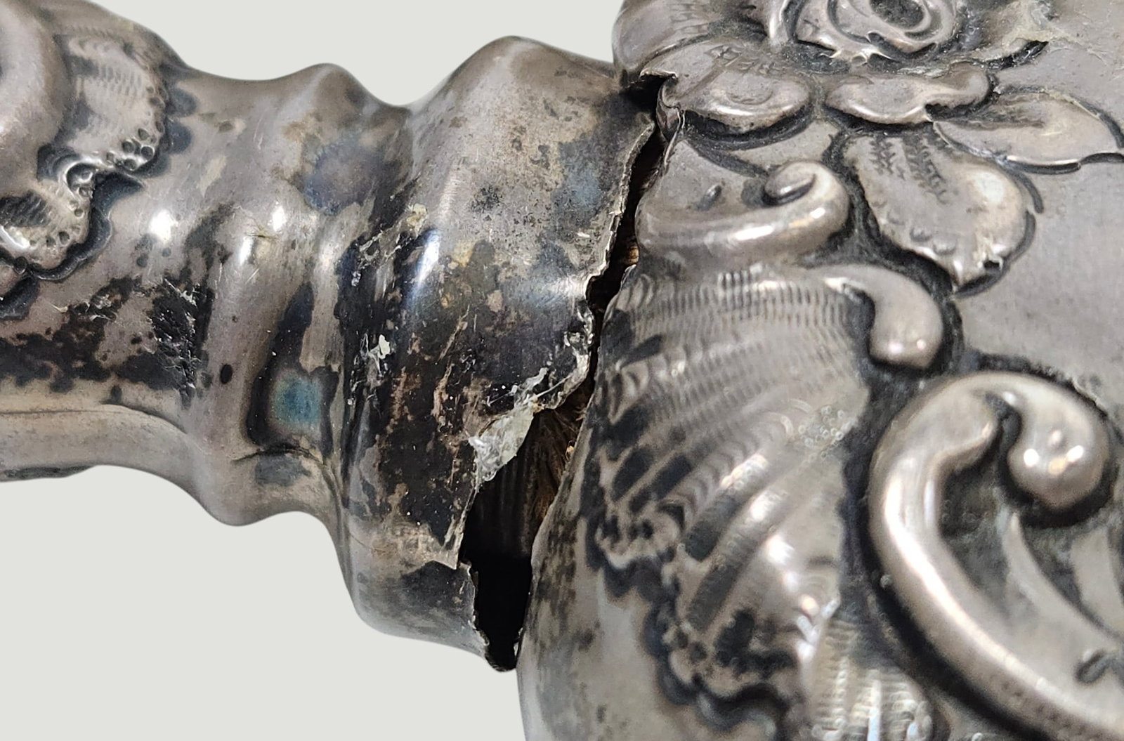 (4) Piece Repousse Sterling Silver Brushes - 6