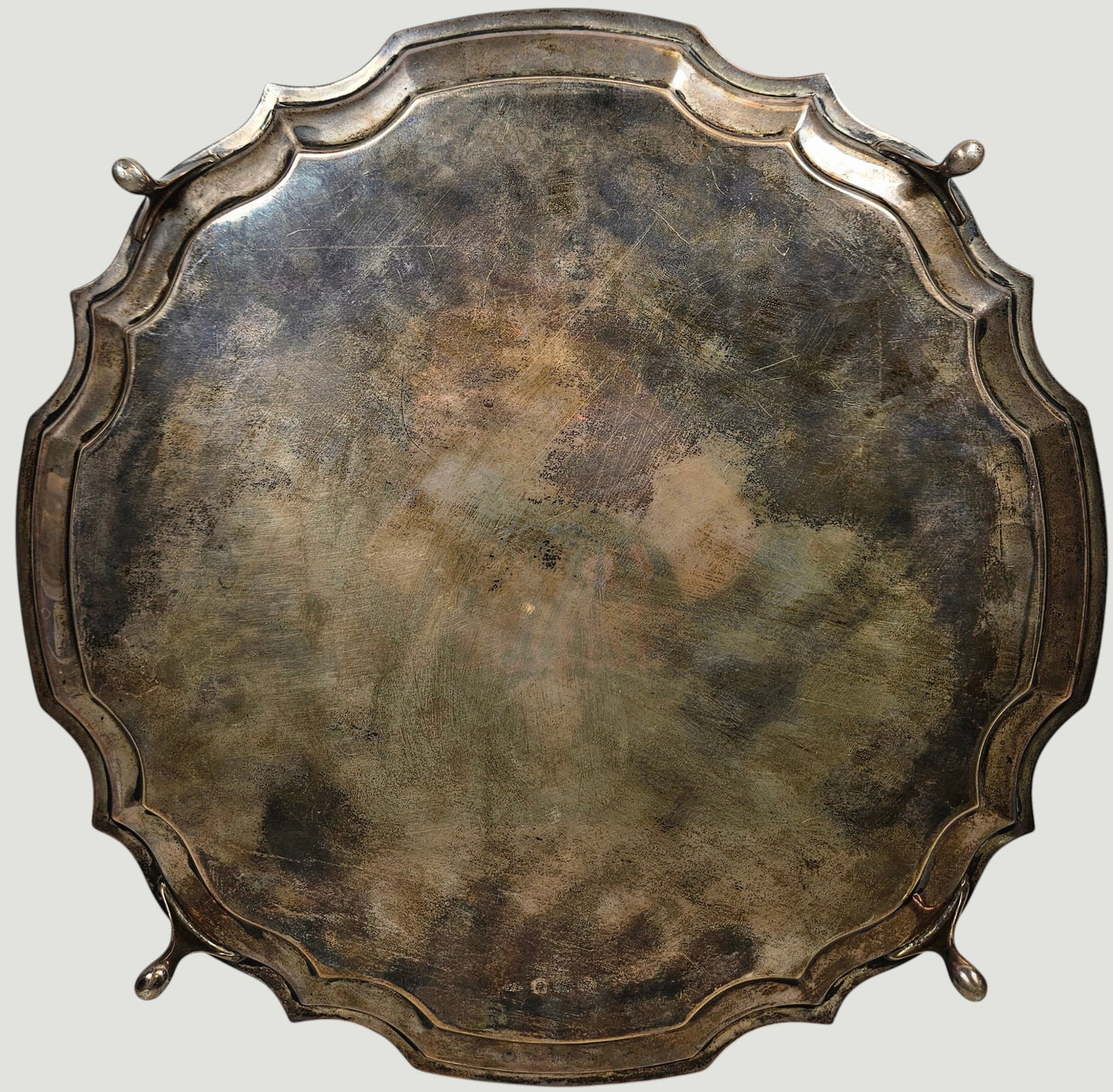 c1948 Sheffield England Sterling Silver Footed Tray - 2
