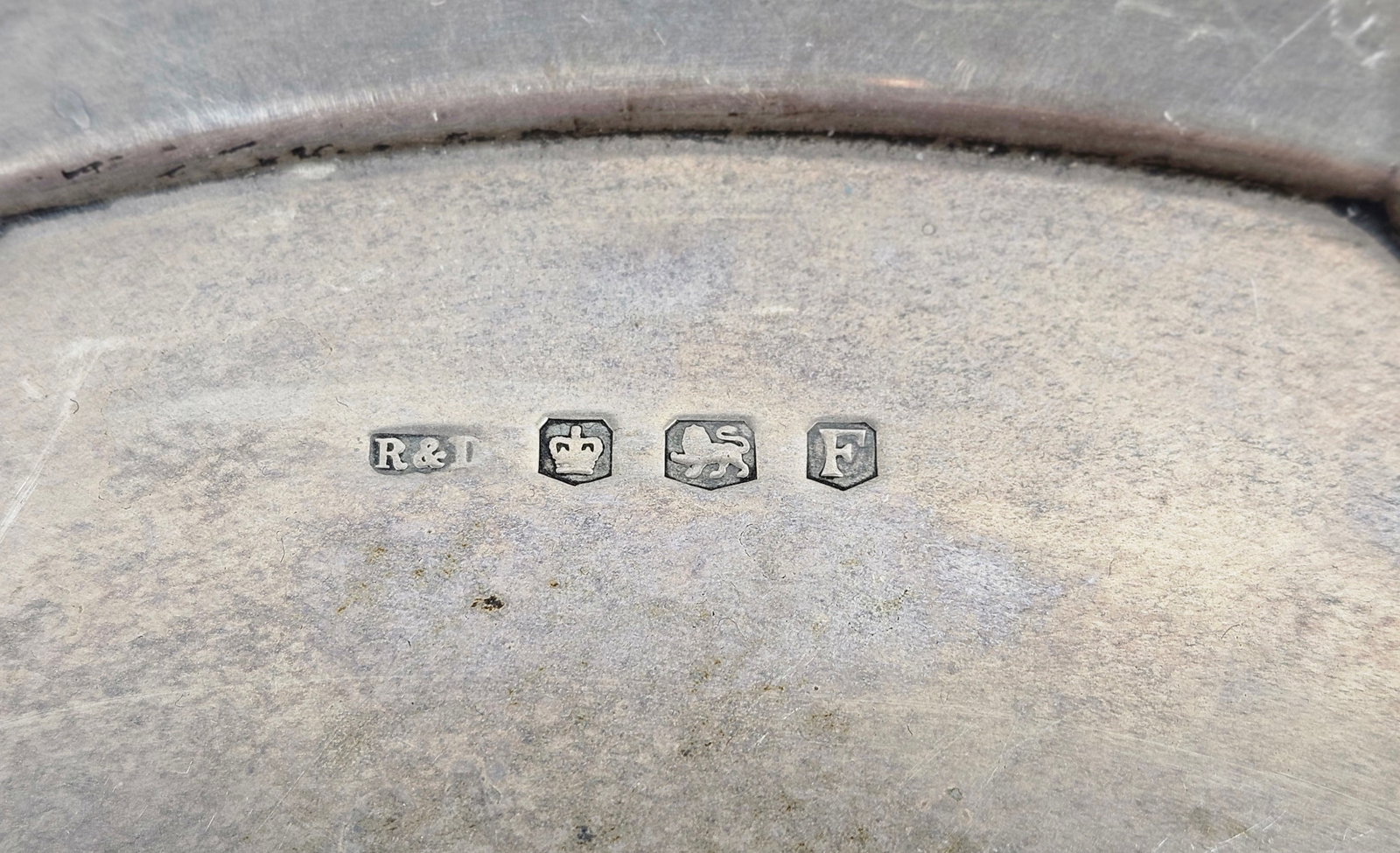 c1948 Sheffield England Sterling Silver Footed Tray - 3