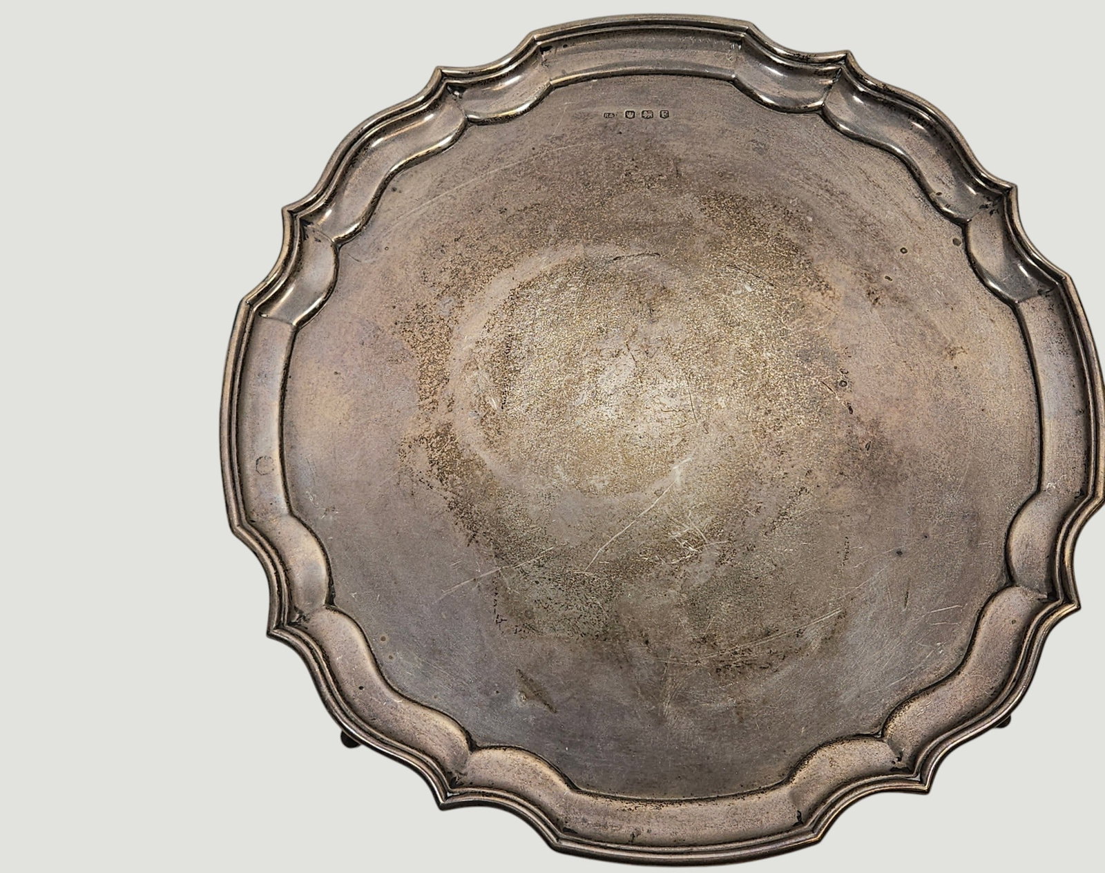 c1948 Sheffield England Sterling Silver Footed Tray - 5
