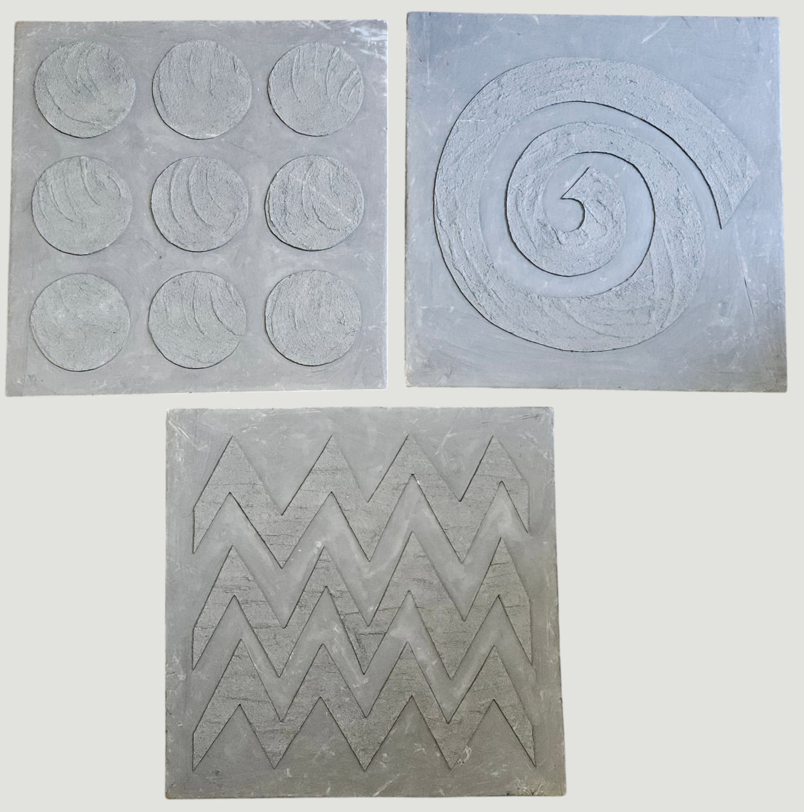 (3) Nell Devitt (b. 1950) American) Abstract Clay Wall Tiles (1 of 5)