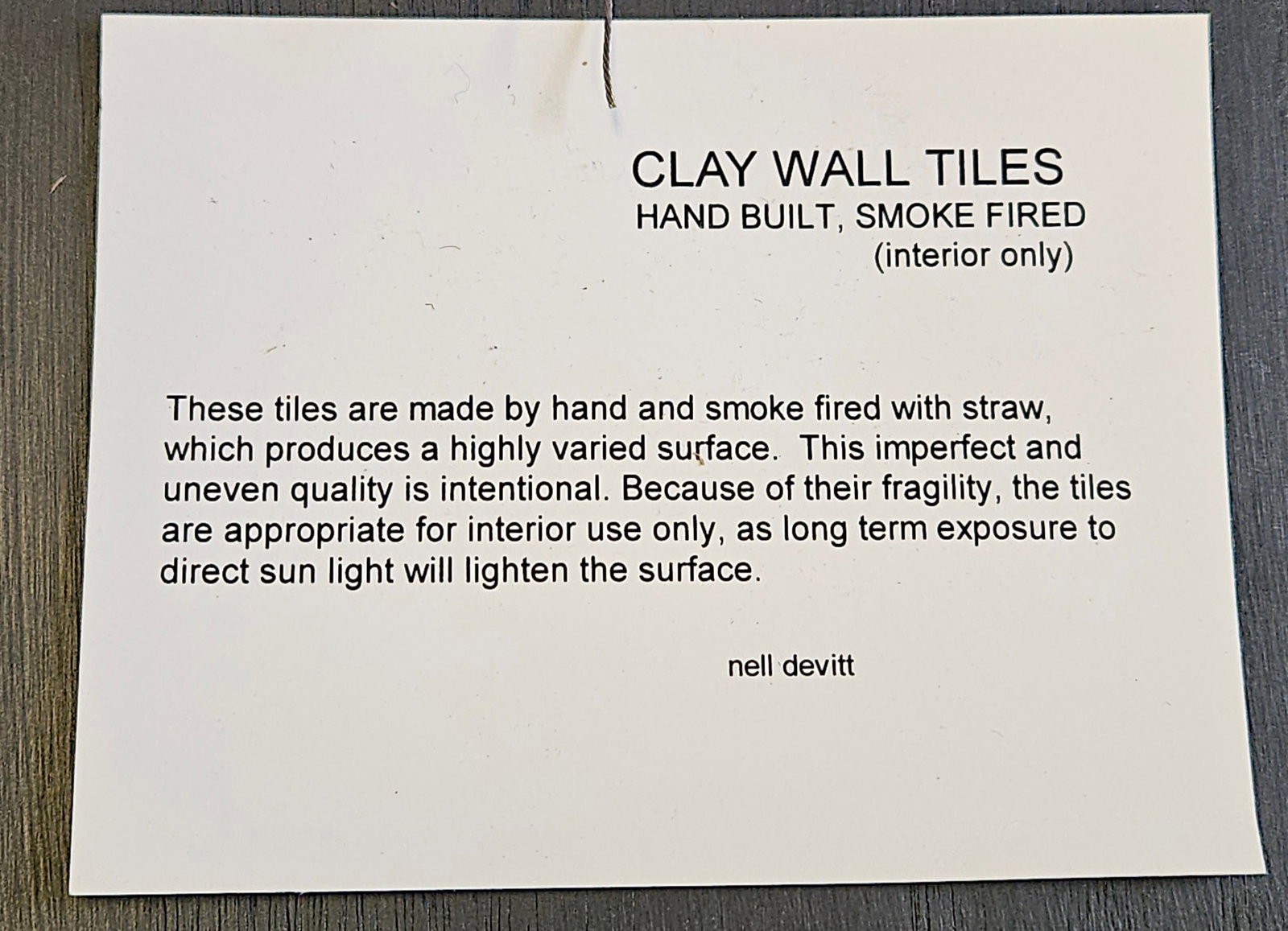 (3) Nell Devitt (b. 1950) American) Abstract Clay Wall Tiles - 4