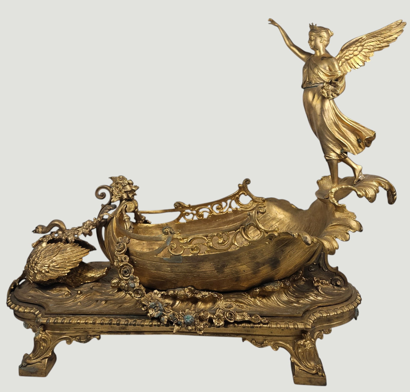 19th Century Louis XV Style Gilt Bronze Figural Center Bowl (1 of 9)