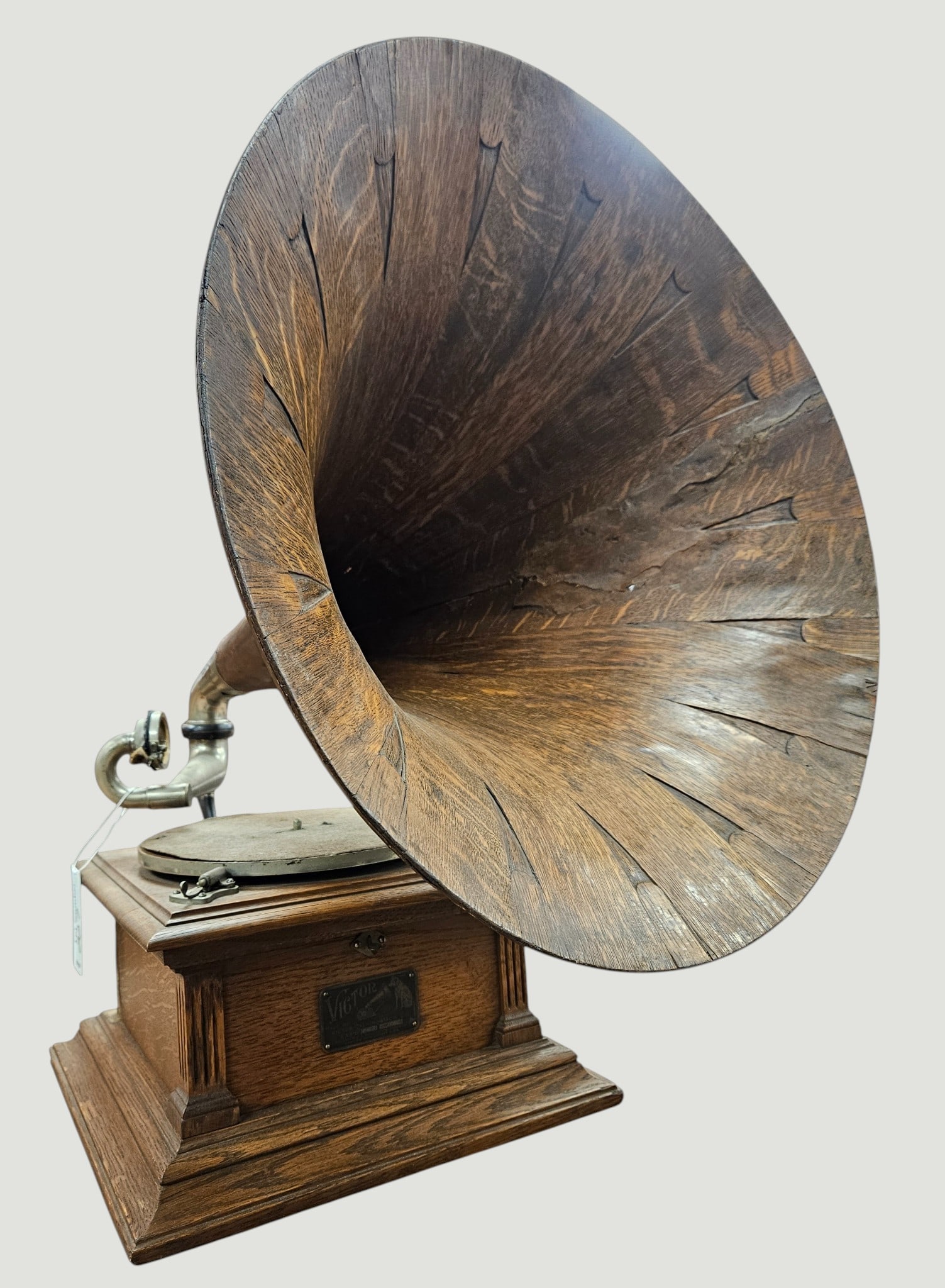 c1900 Victor Phonograph With Oak Spear Tip Horn (1 of 11)