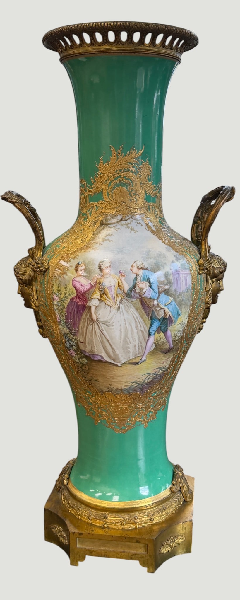 Palatial 19th Century French Sevres Figural Ormolu Bronze Mounted Vase (1 of 16)