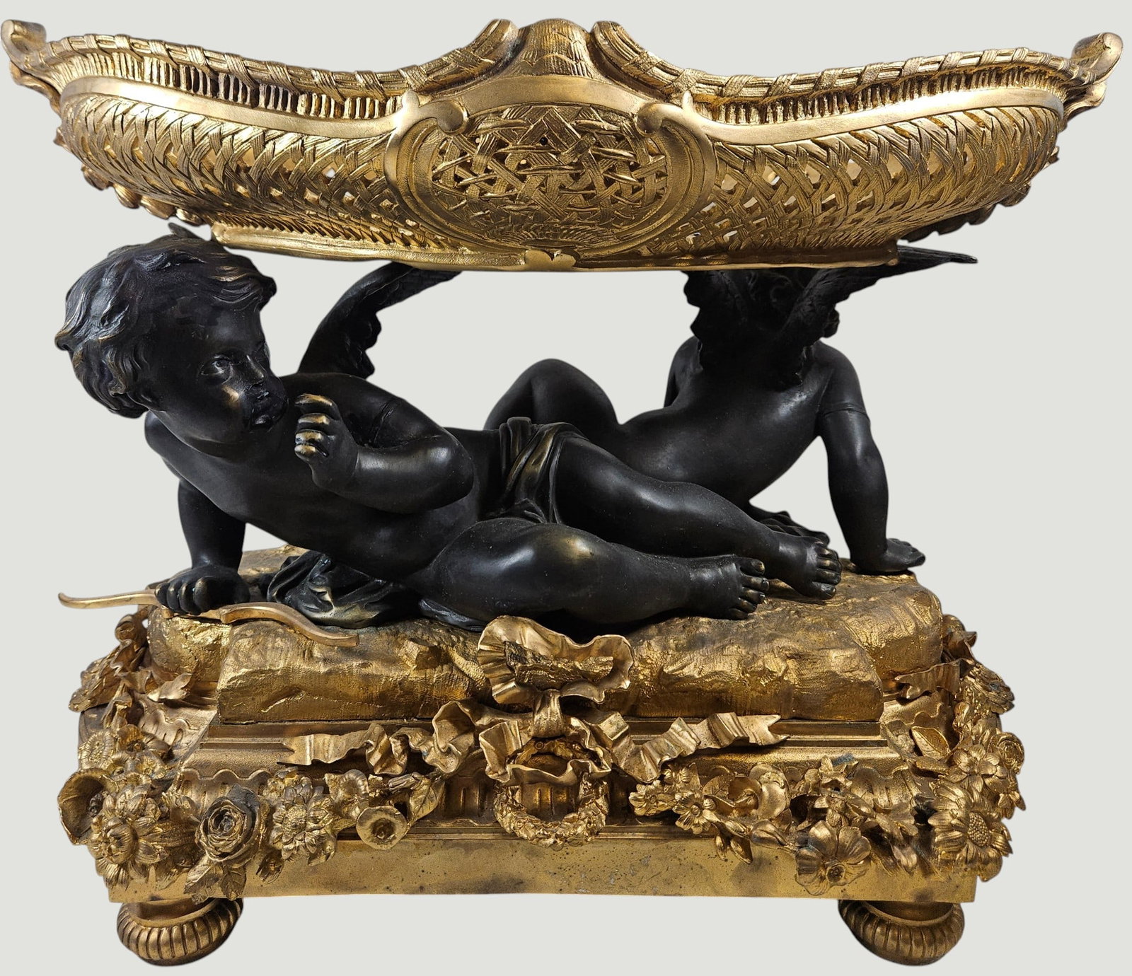 19th Century Louis XVI Style French Patinated & Ormolu Bronze Cherub Compote (1 of 5)