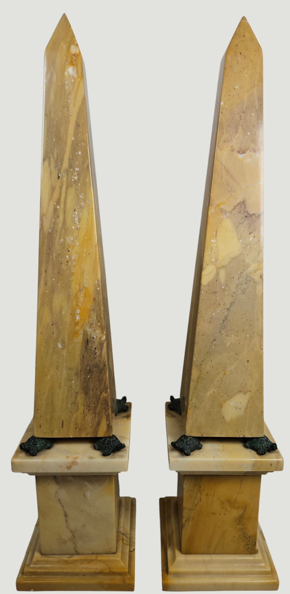 19th Century Siena Marble Obelisks with Bronze Turtles (1 of 7)