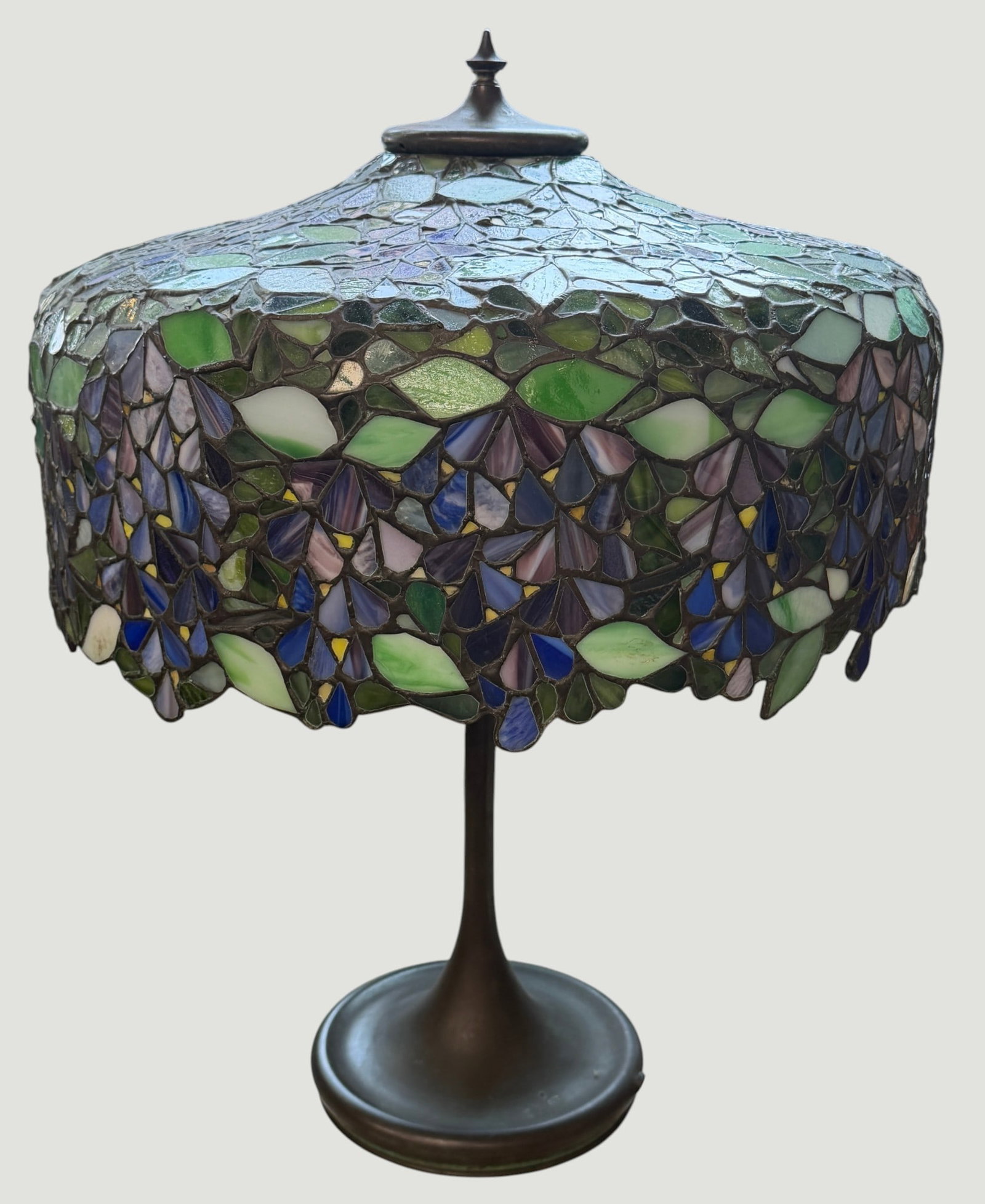 Unique Wisteria Leaded Glass Lamp (1 of 10)