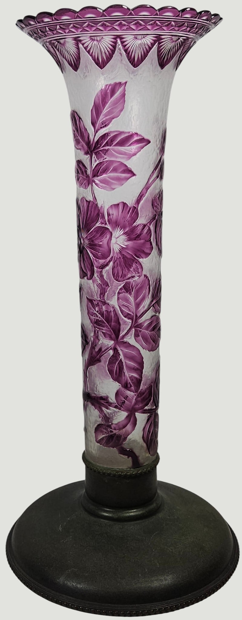 19th Century Attb. Thomas Webb & Sons Cameo Glass Clematis Vase (1 of 6)