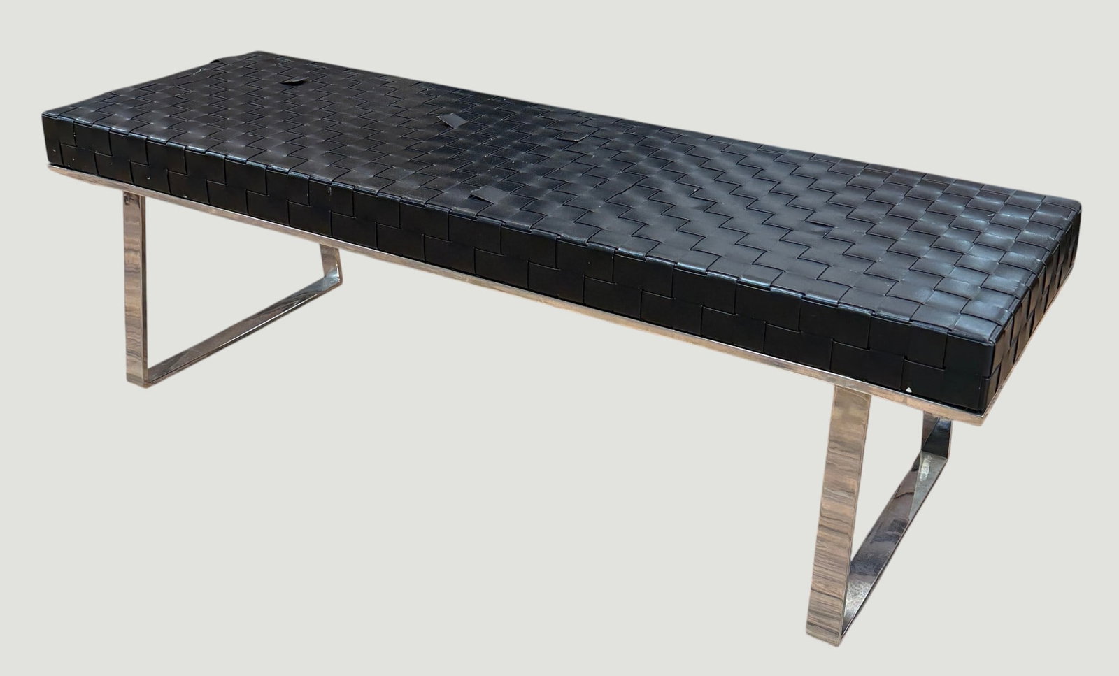 Karlee Black Leather Occasional Bench (1 of 5)