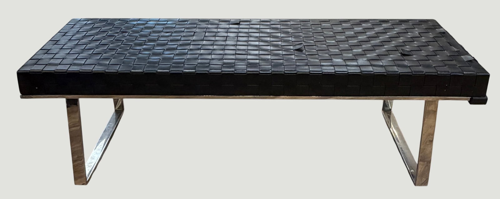 Karlee Black Leather Occasional Bench - 5