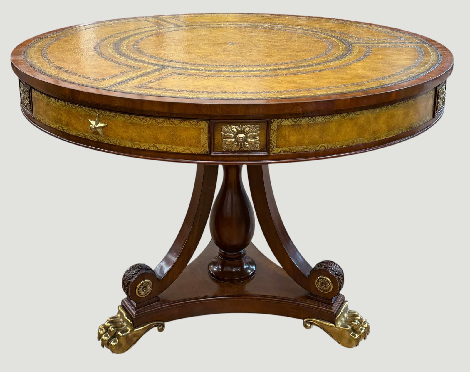 Maitland Smith Regency Style Mahogany and Leather Rent Table (1 of 6)