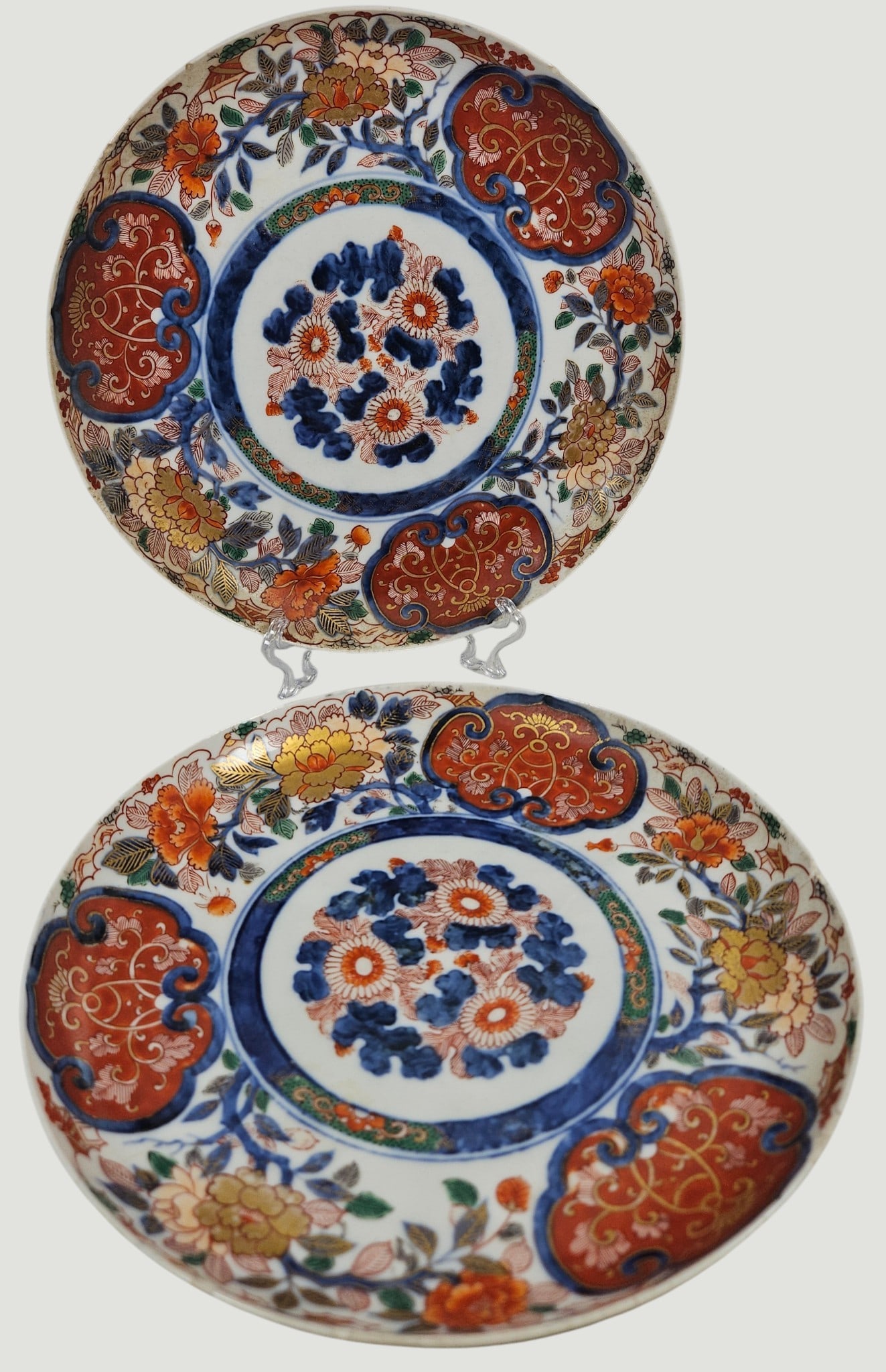 Pair 18/19 Century Chinese Imari Porcelain Plates (1 of 11)