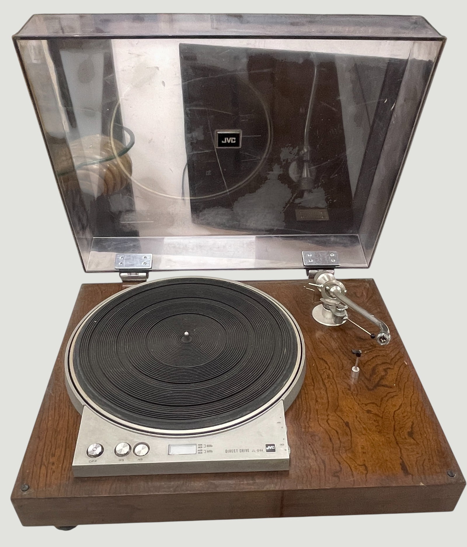 JVC JL-B44 2 Speed, Direct Drive Turntable, Walnut Base (1 of 7)