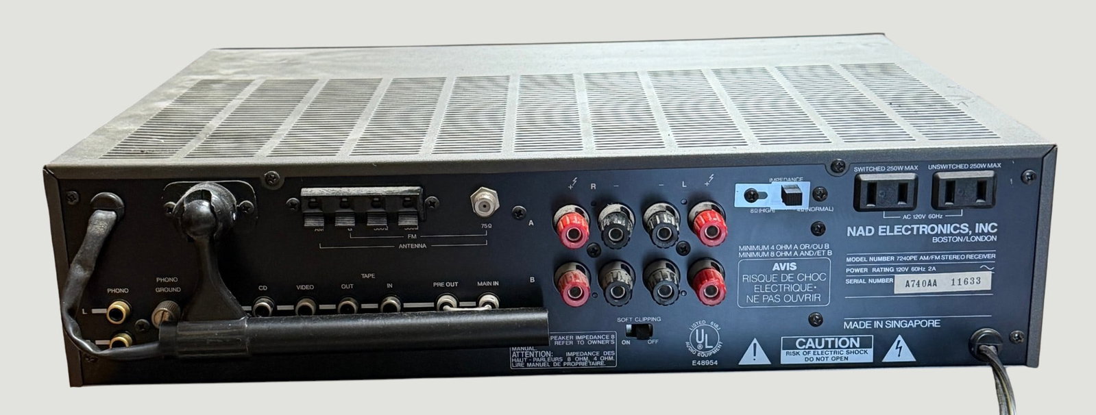NAD Electronics Inc Model 7240 AM/FM Power Envelope Stereo Receiver - 3