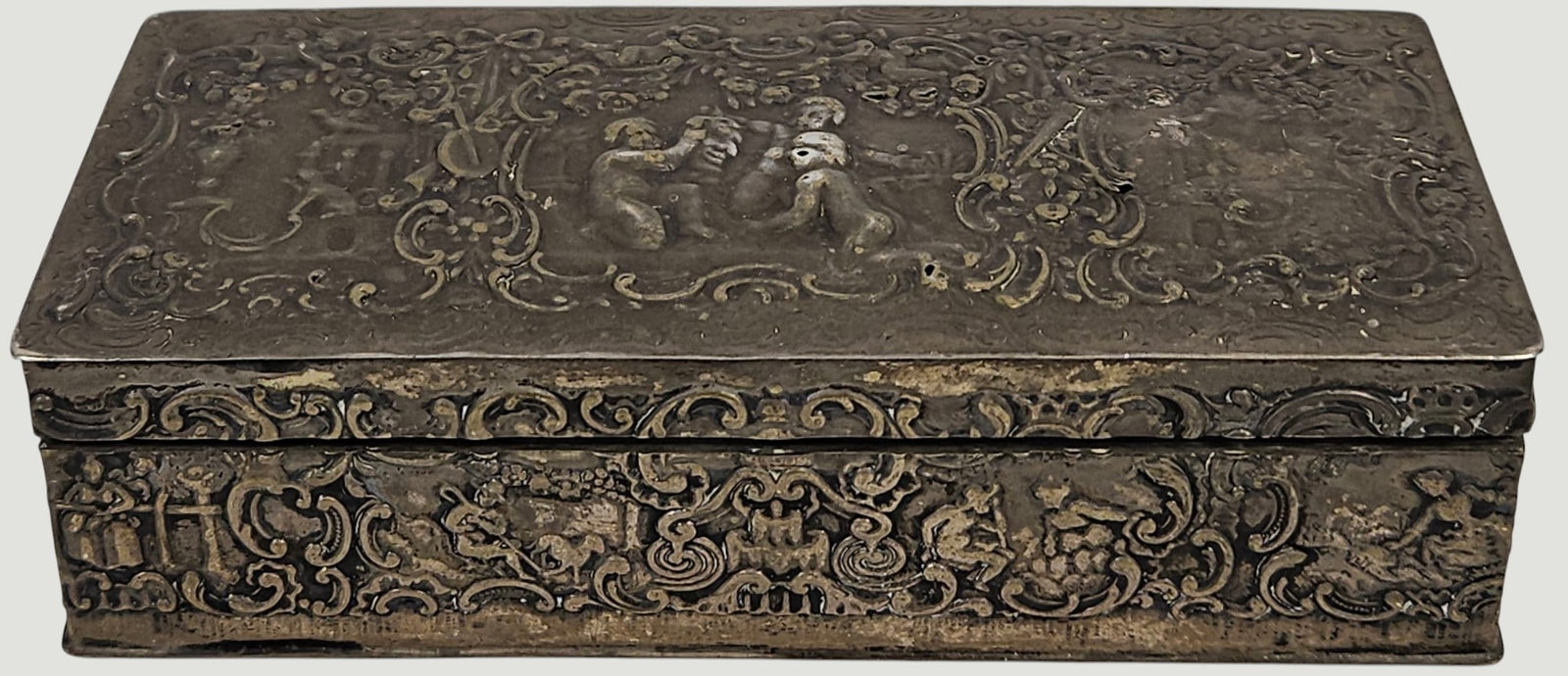19th Century Hanau Germany 800 Silver Repousse Box (1 of 10)