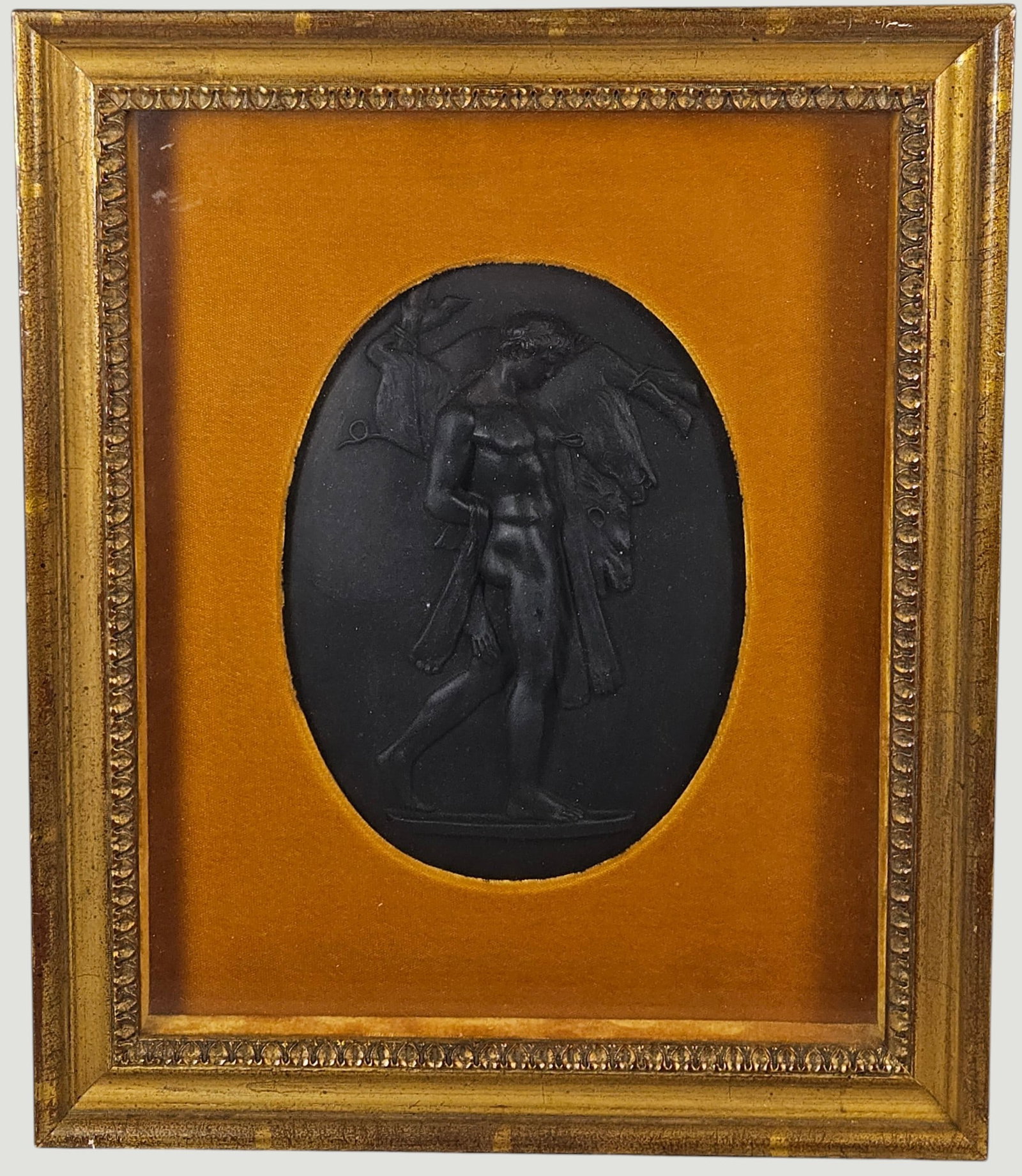 19th Century Wedgwood Black Basalt Mythological Plaque Herculese & Boar (1 of 4)