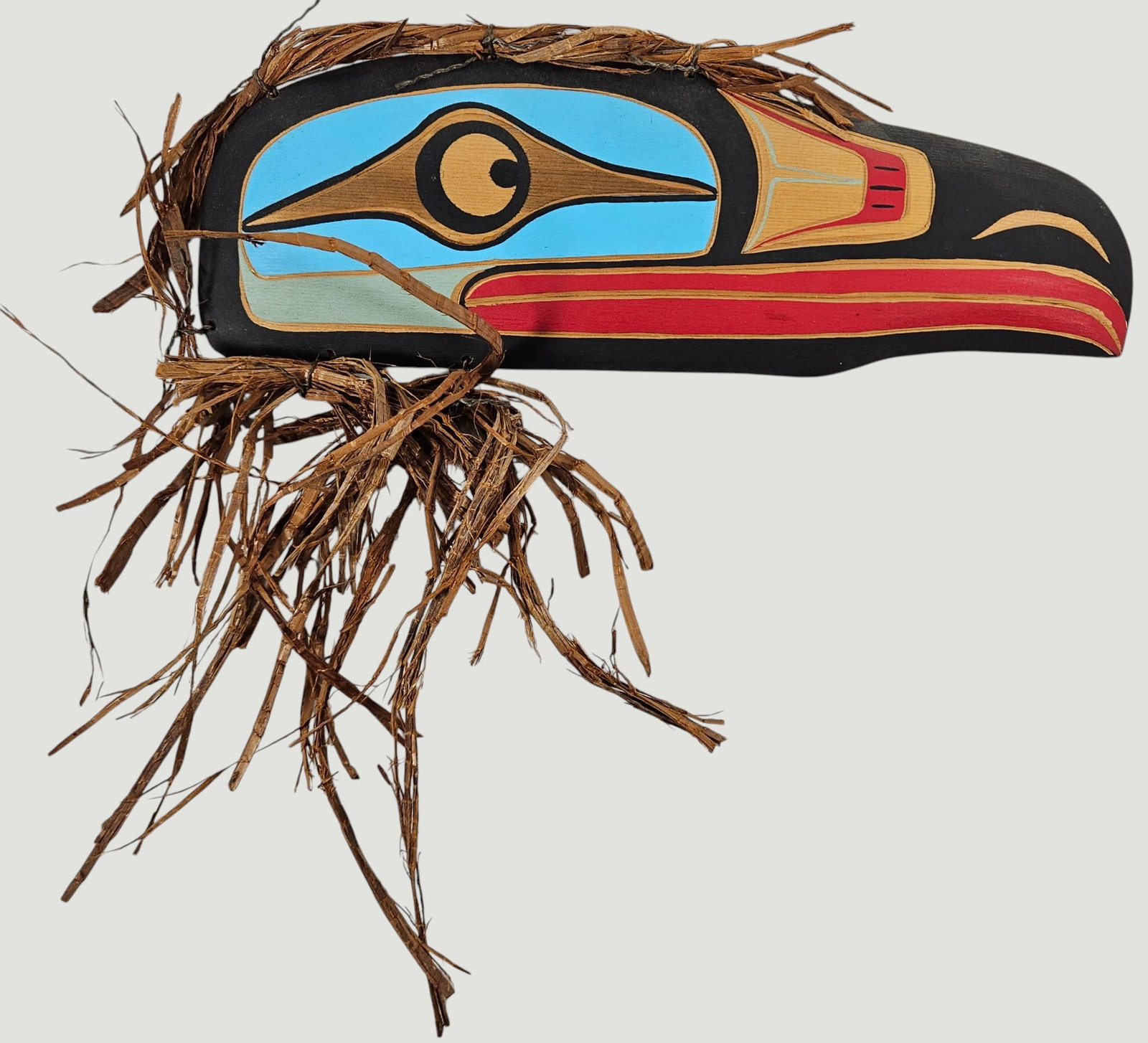 Northwest Native American Polychrome Carving of Raven Head Ben Houstie (1 of 5)