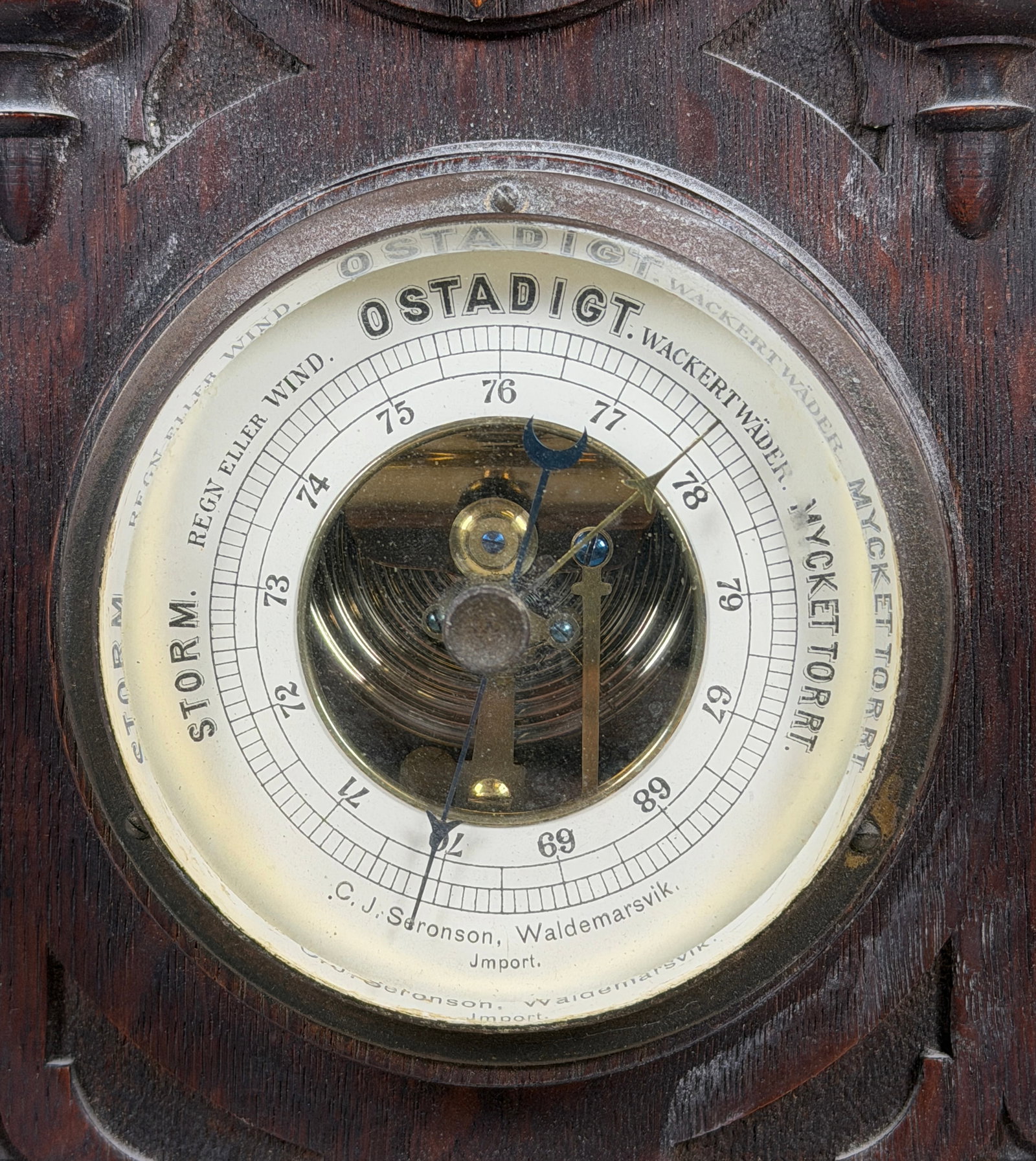 19th Century German Black Forest Barometer / Thermometer - 2