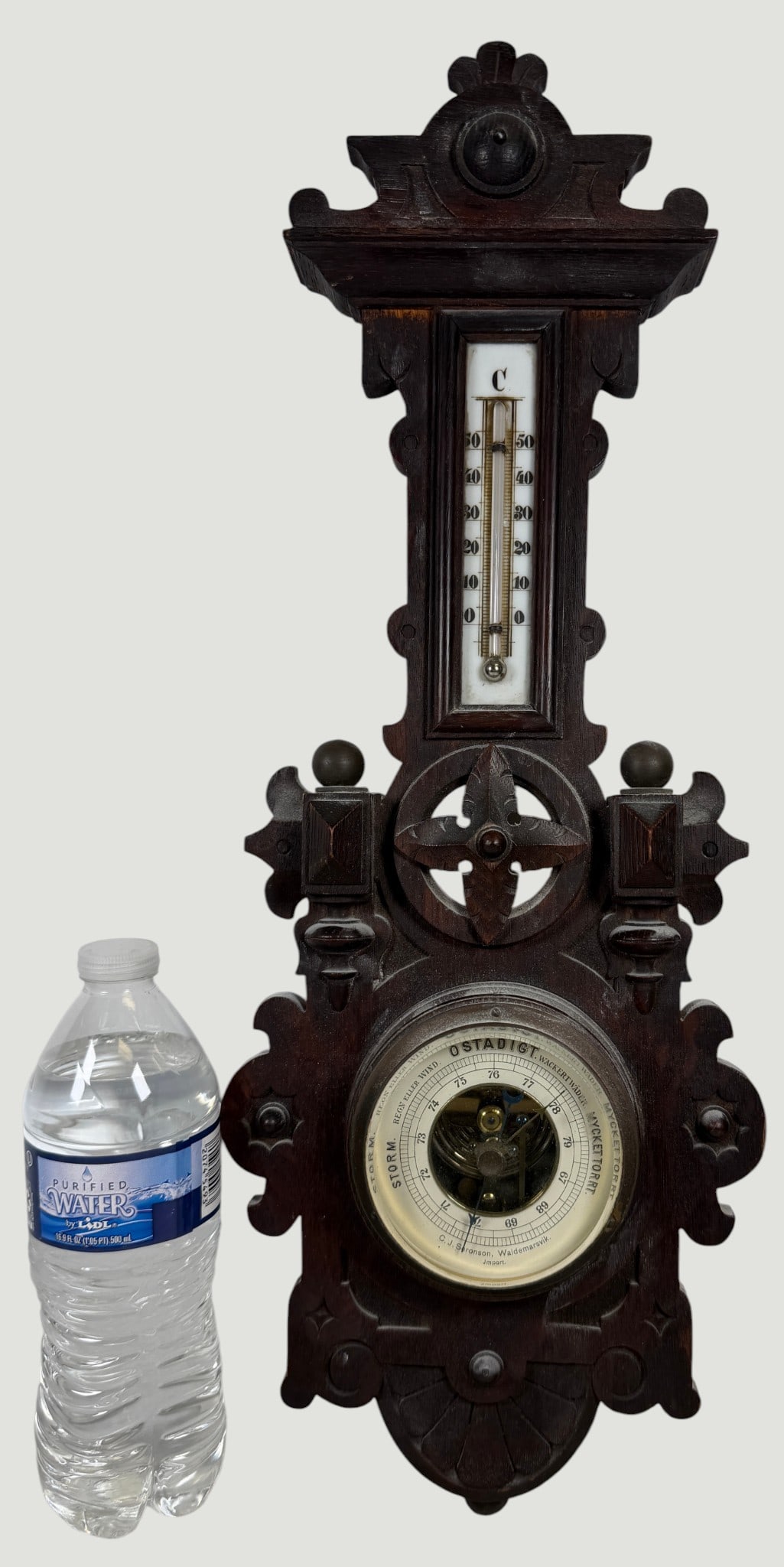 19th Century German Black Forest Barometer / Thermometer - 6