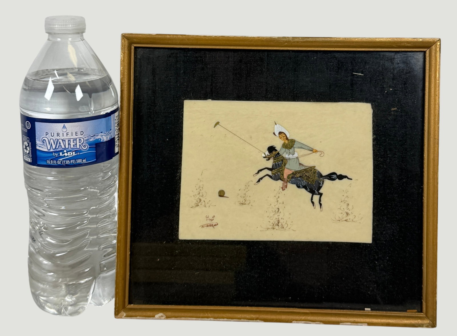 (5) Perisan Miniature Paintings on Bone Equestrian Theme - 7
