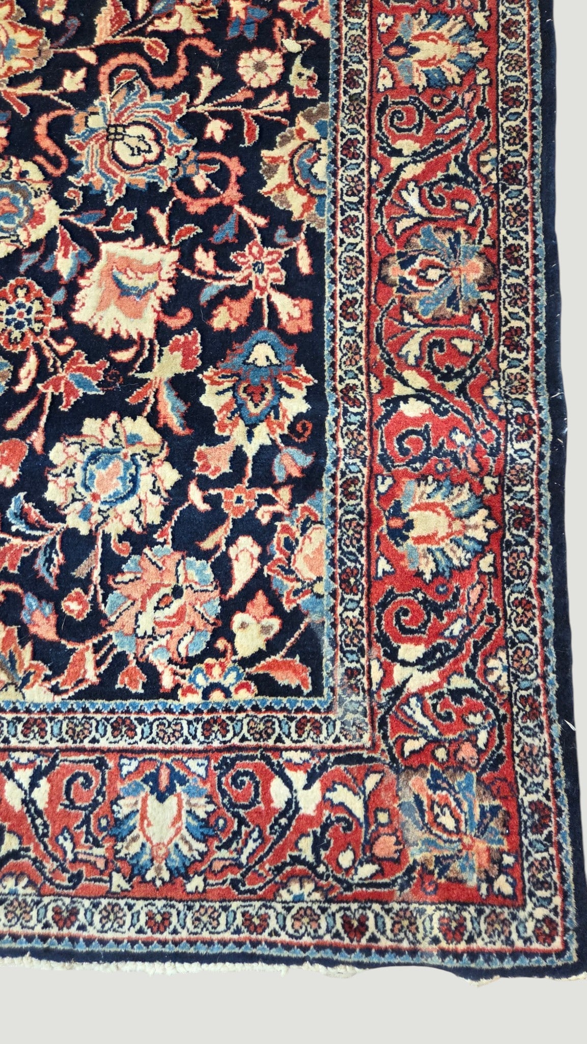 Vintage Persian Kashan Hand Knotted Rug - 2