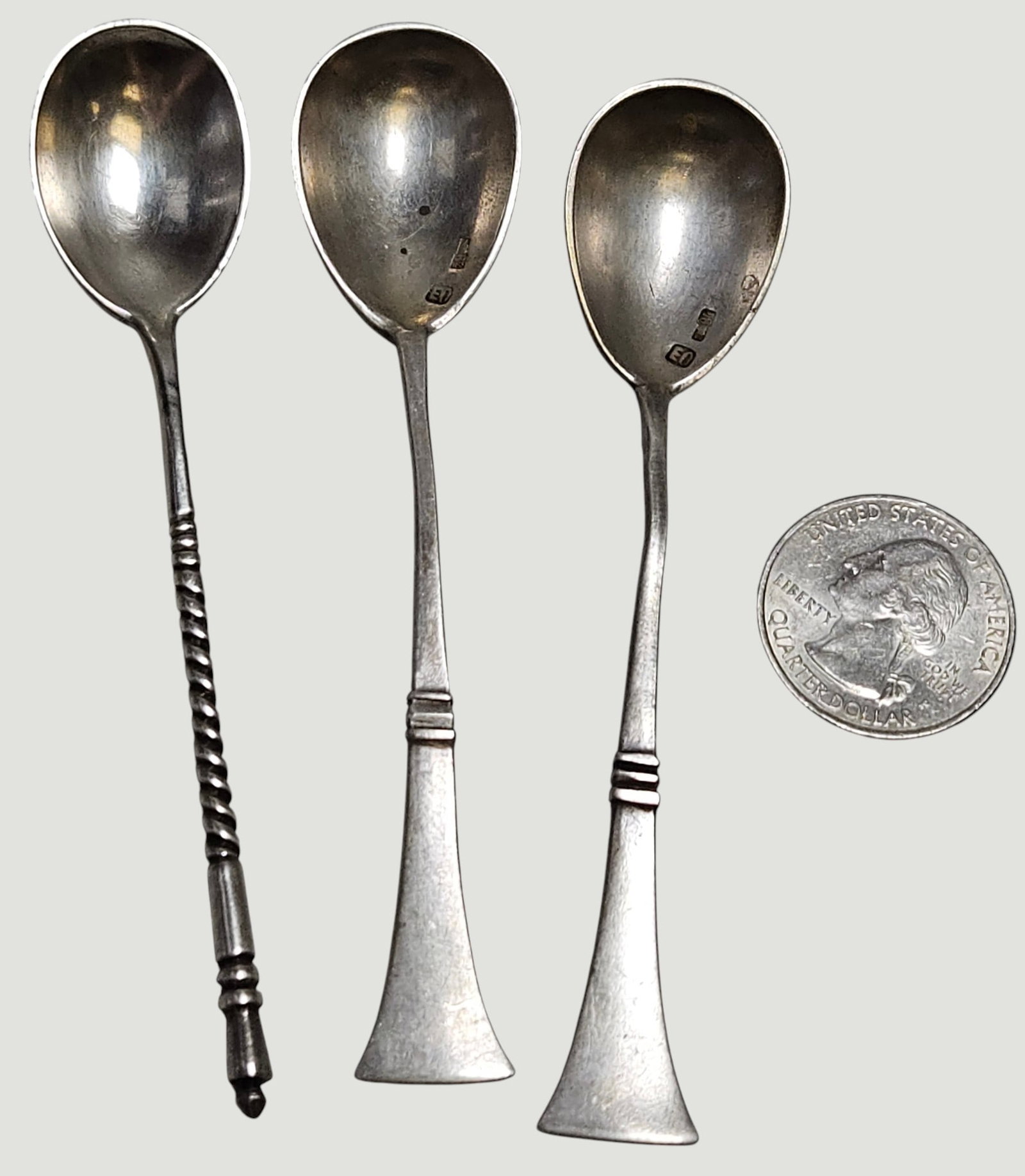 (3) Russian Imperial 84 Silver Demitesse Spoons - 5