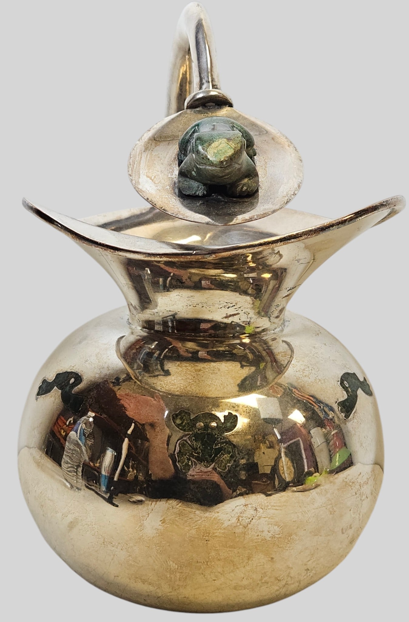 Los Castillo Silver Plate Frog Pitcher - 2