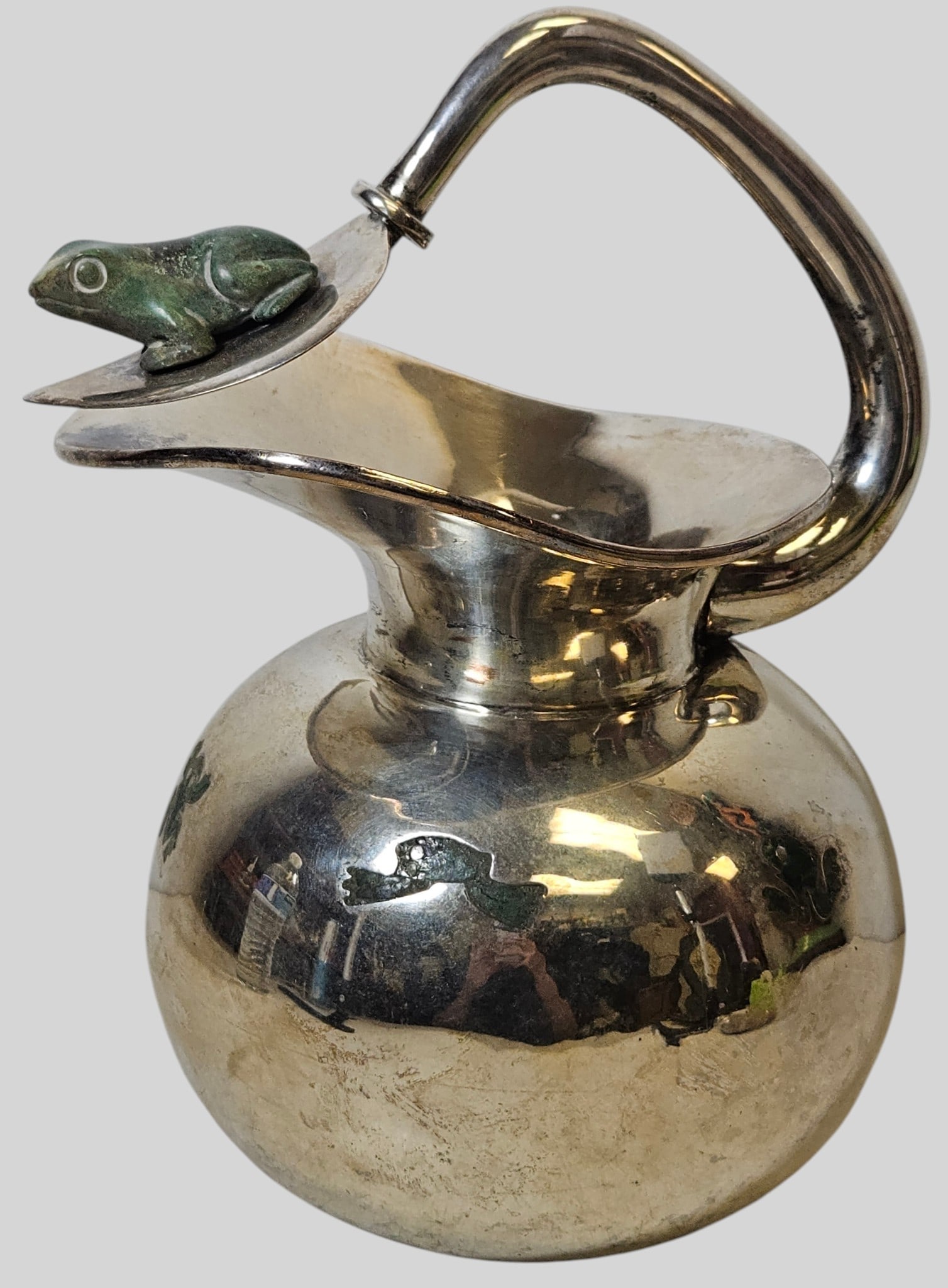 Los Castillo Silver Plate Frog Pitcher - 3