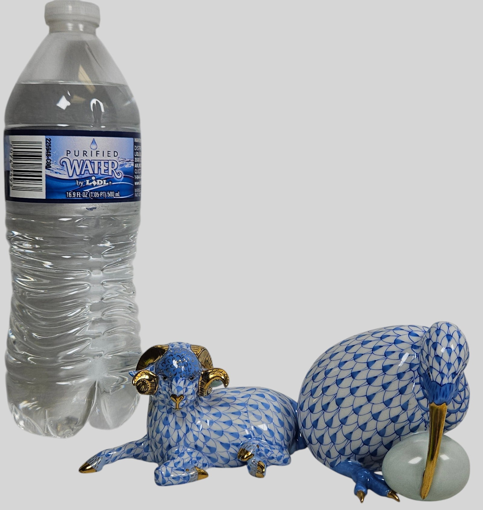 (2) Herend Porcelain Blue Fishnet Grouping - 6