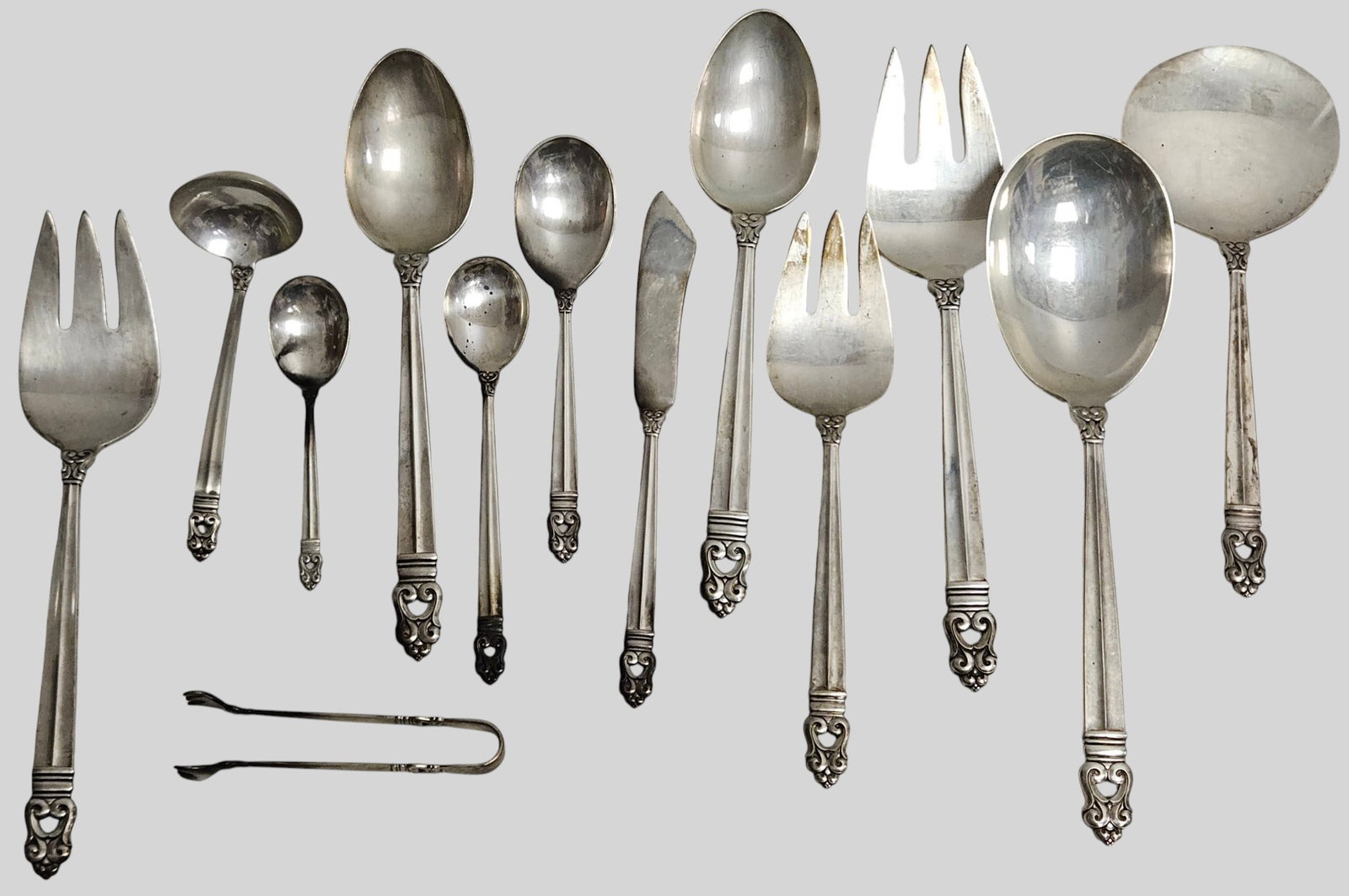 Svc for (12) International Royal Danish Sterling Silver Flatware Set - 2
