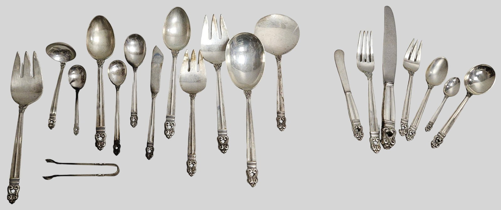 Svc for (12) International Royal Danish Sterling Silver Flatware Set - 3