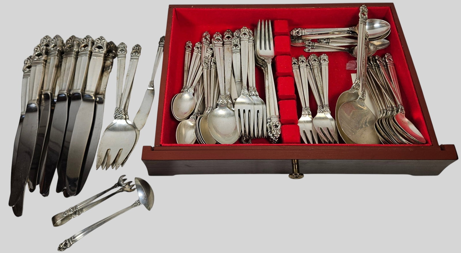 Svc for (12) International Royal Danish Sterling Silver Flatware Set - 5