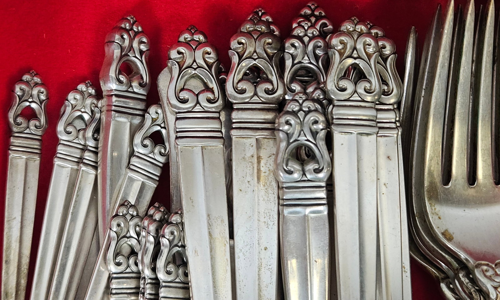 Svc for (12) International Royal Danish Sterling Silver Flatware Set - 6