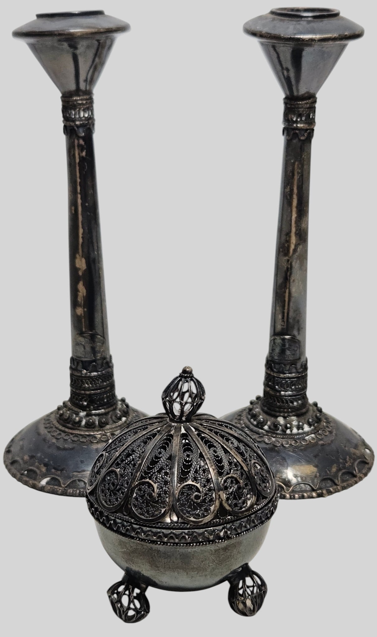 Collection of (3) Judaica Sterling Silver Items (1 of 9)