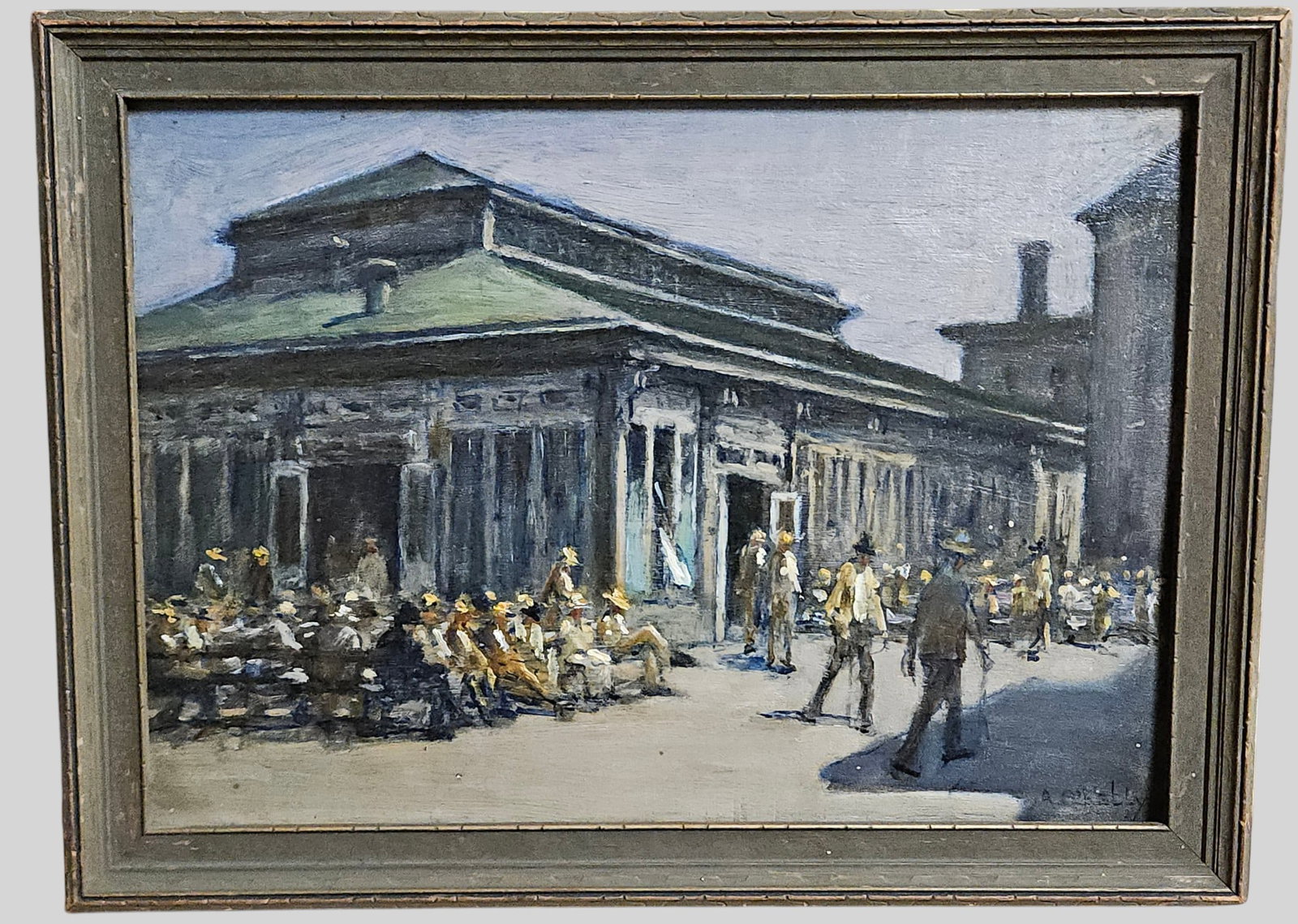 Aloysius C. O'Kelly (1851 - 1928) Oil on Board Infirmary Island, NYC (1 of 3)