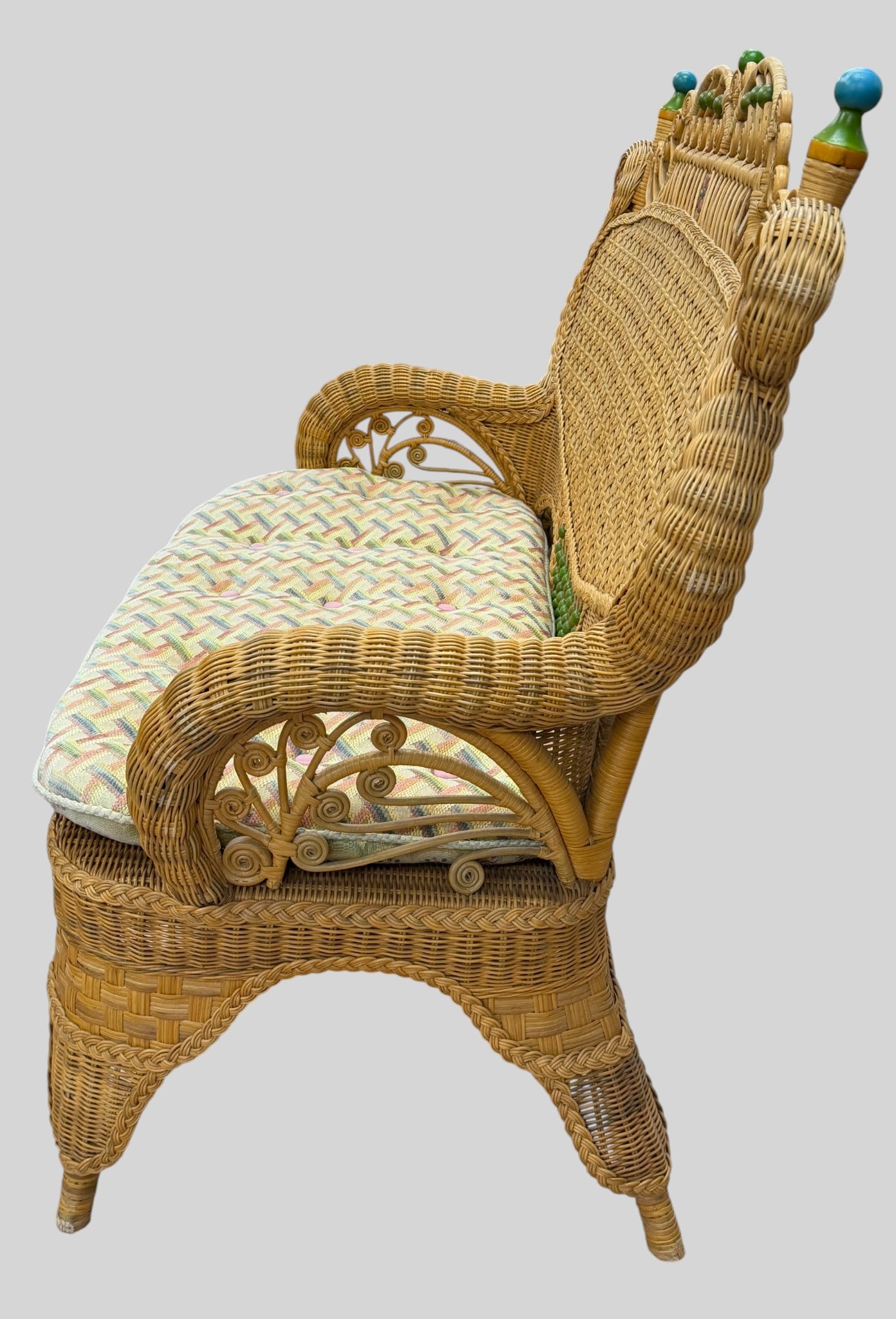 c1990 Mackenzie Childs Wicker Settee - 4