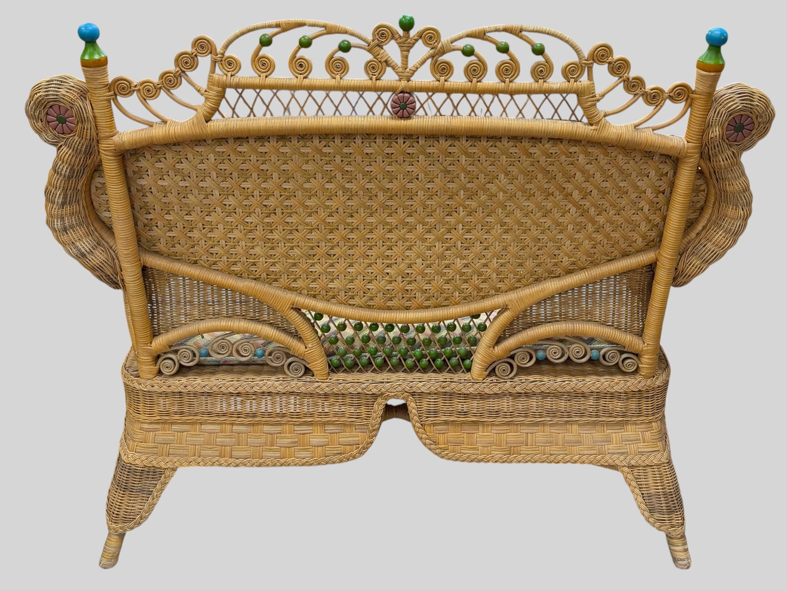 c1990 Mackenzie Childs Wicker Settee - 5
