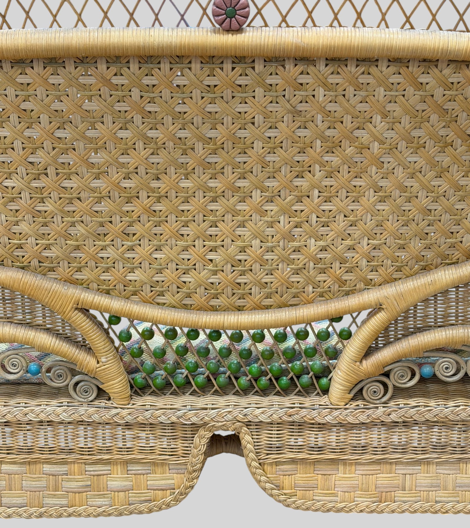 c1990 Mackenzie Childs Wicker Settee - 6