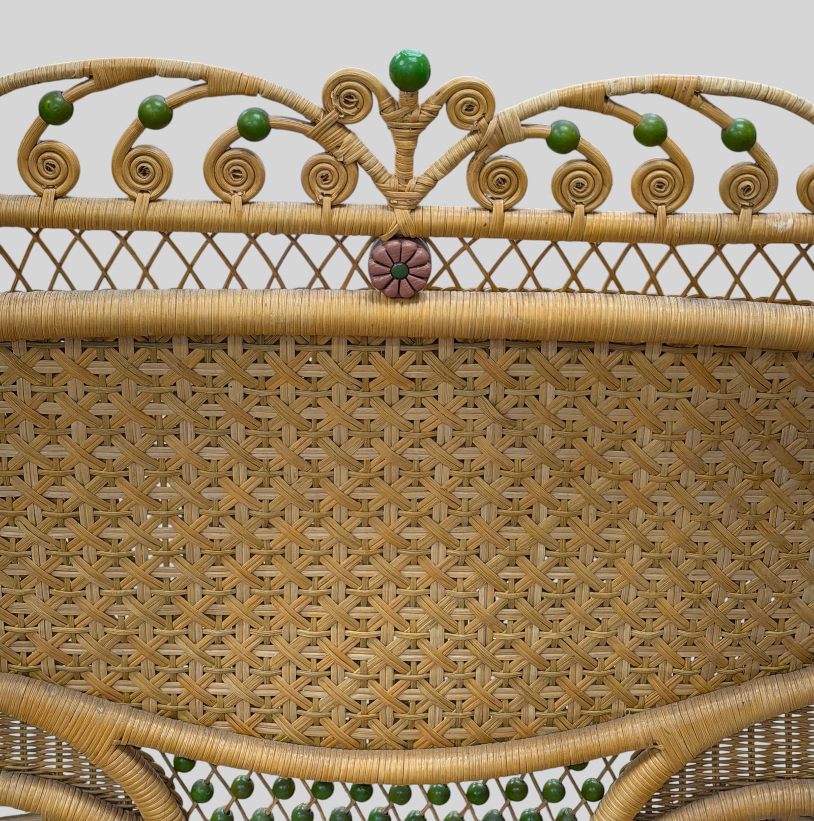 c1990 Mackenzie Childs Wicker Settee - 7