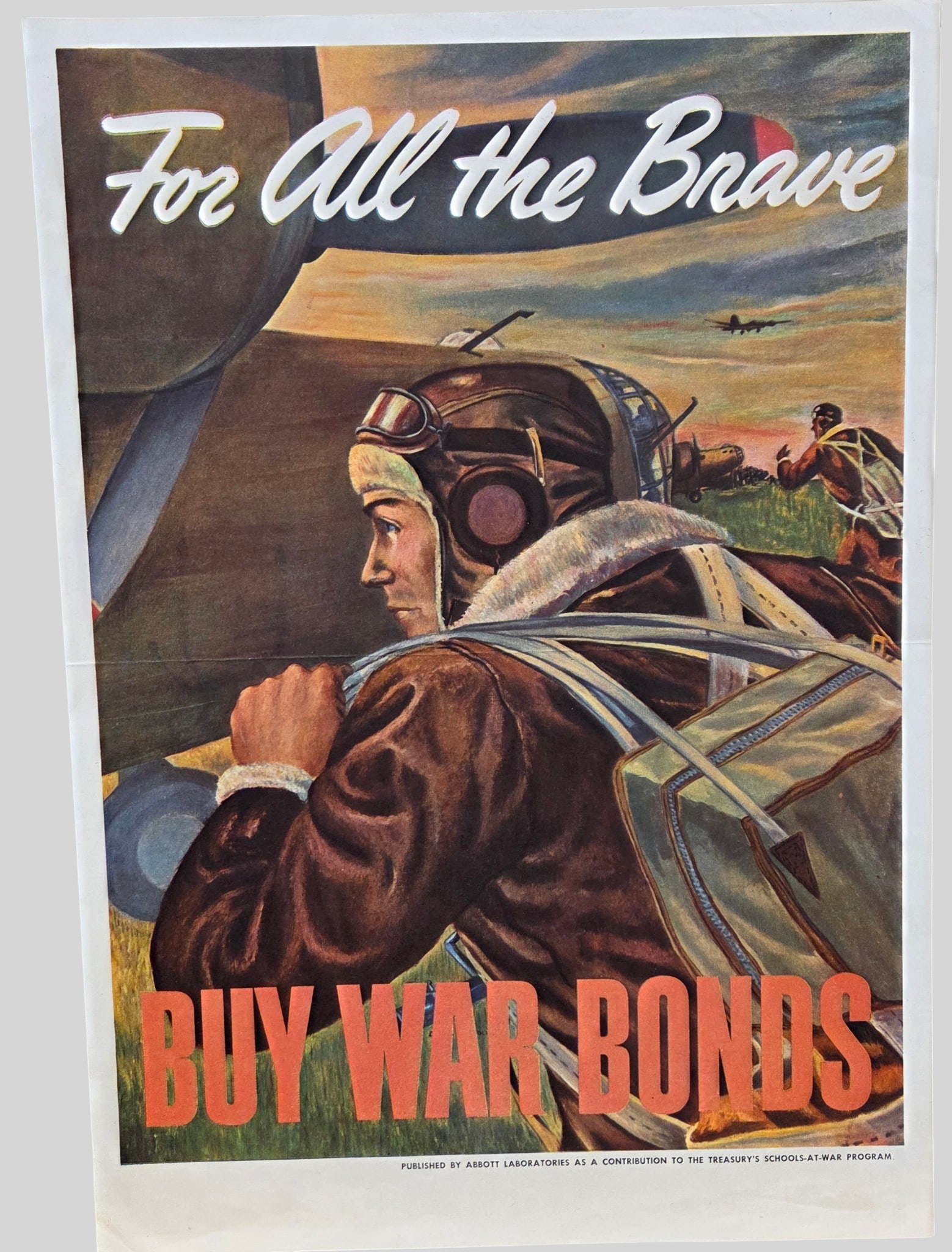 David Margolis (Russian, 1911–2003) WWII Poster 'For All the Brave': This poster design was commissioned by Abbott Labs, a medical products company that supplied the United States military forces in World War I and II. The text on the bottom of the poster reads "Publis