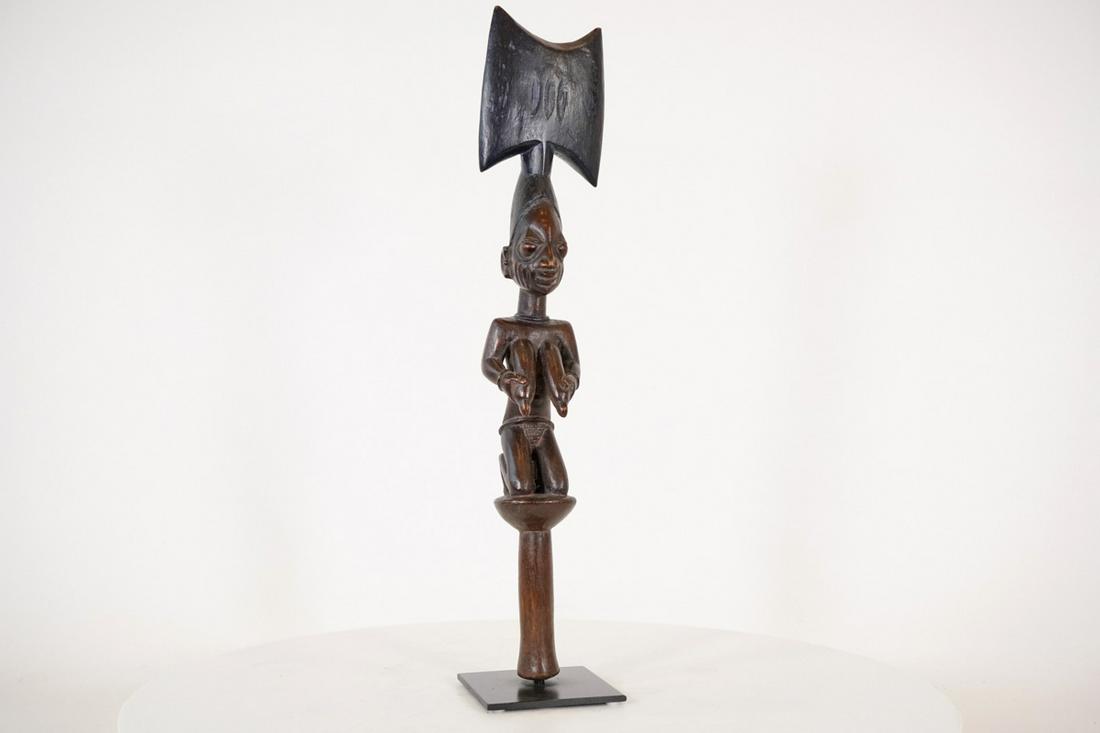 Yoruba Shango Staff on Base - Nigeria - African Tribal Art Sculpture (1 of 6)