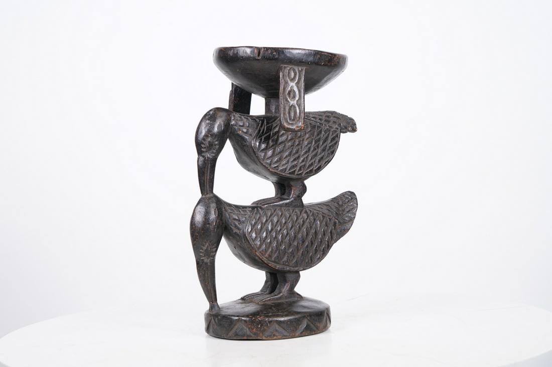 Bird Figural Divination Bowl - African Tribal Art Sculpture (1 of 8)