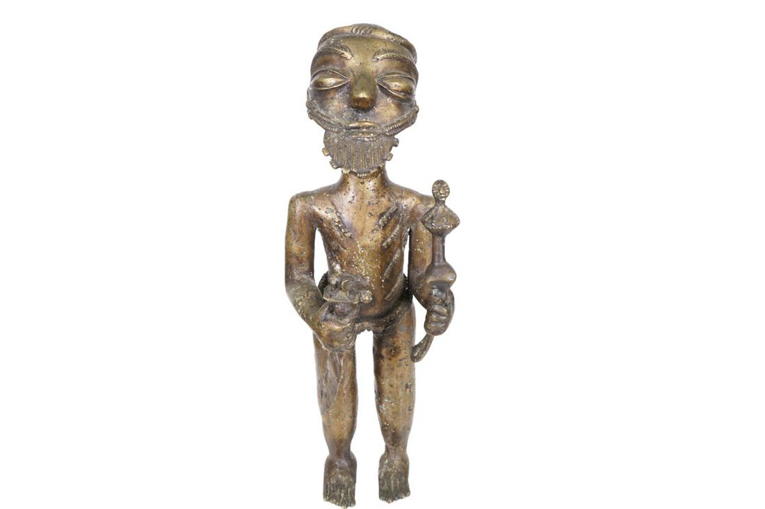 Baule Bronze Figure from Cote d'Ivoire - African Tribal Art Sculpture (1 of 6)