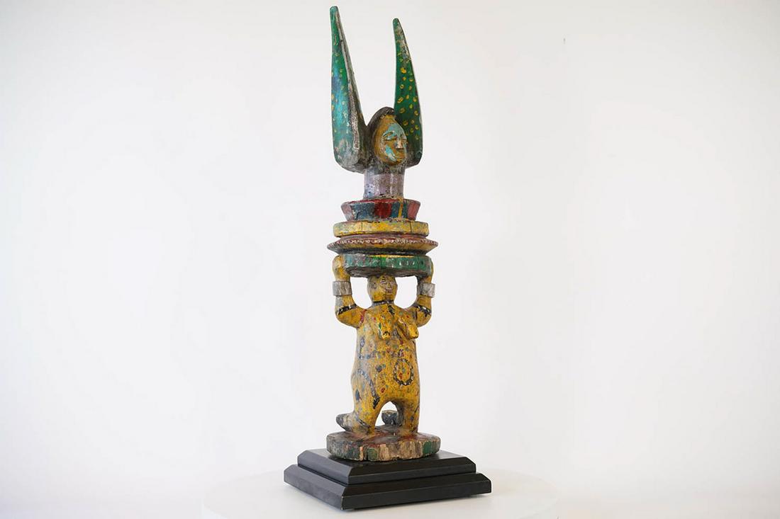 Igbo Ikenga Figure on Base from Nigeria - African Tribal Art Sculpture (1 of 8)