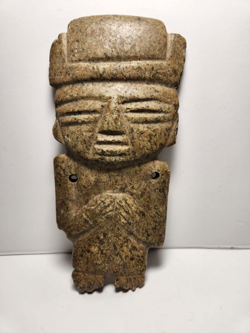 PRE-COLUMBIAN STONE TEOTIHUACAN FUNERARY FIGURE (1 of 9)