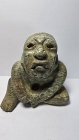 PRE COLUMBIAN OLMEC JADE BABY FIGURE