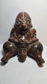PRE COLUMBIAN CHUPICUARO TERRACOTTA FIGURE OF A WOMAN IN CHILDBIRTH